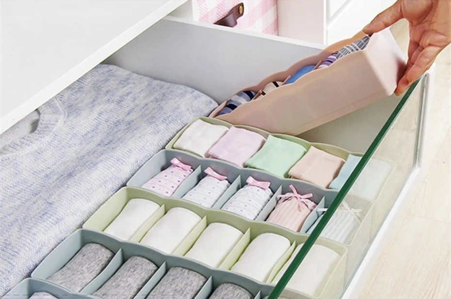 Fashion Plastic Drawer Closet Storage Box Underwear Socks Tie Cosmetic Organizer Jewelry Cosmetic Socks Multifunctional Finishing Box (3)