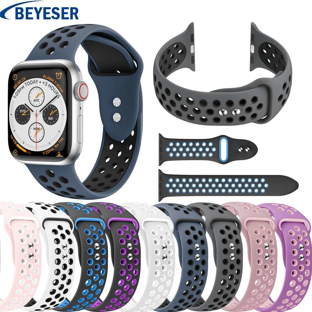 

Bracelet Silicone Sports watchband for Apple Watch 4 3 2 1 42MM 38MM rubber smart strap bands for Iwatch 4 3 40mm 44mm wristband