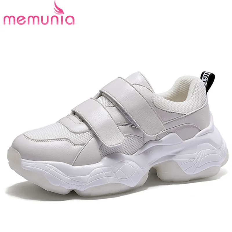 

MEMUNIA 2019 newest top quality women sneakers spring summer mesh casual shoes round toe breathable flat platform shoes woman