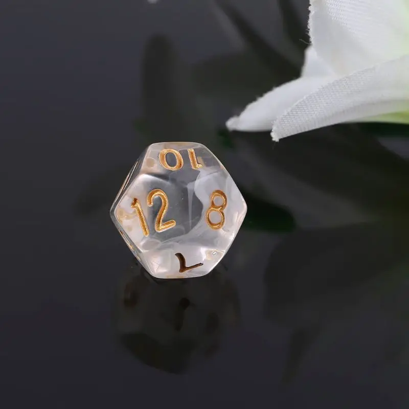 7pcs/set Transparent Sided Dice D4 D6 D8 D10 D12 D20 Dungeons & Dragon D&D RPG Poly Table Board Games Toy