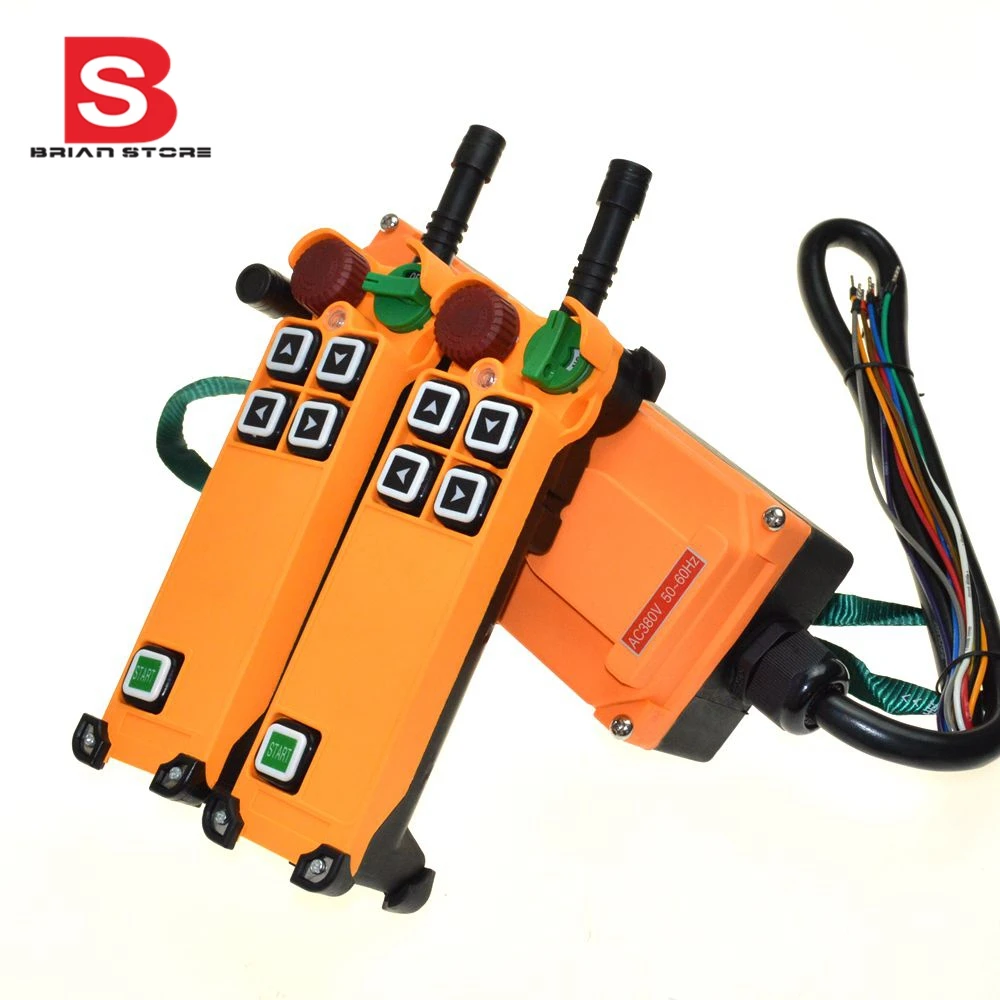 

220VAC 4 Channel 1 Speed 2 transmitters Hoist Crane Truck Radio Remote Control System with E-Stophs-4s-2