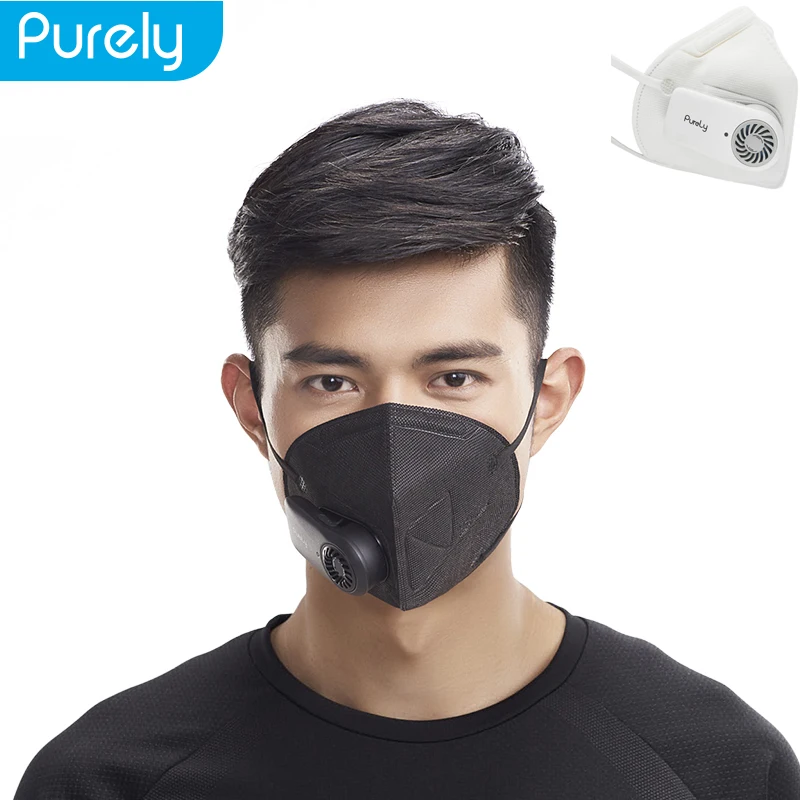 

Xiaomi Purely Anti-Pollution Air Mask Fresh Version PM2.5 Breathable Rechargeable Filter with Fan fo Sport Man Women Black White