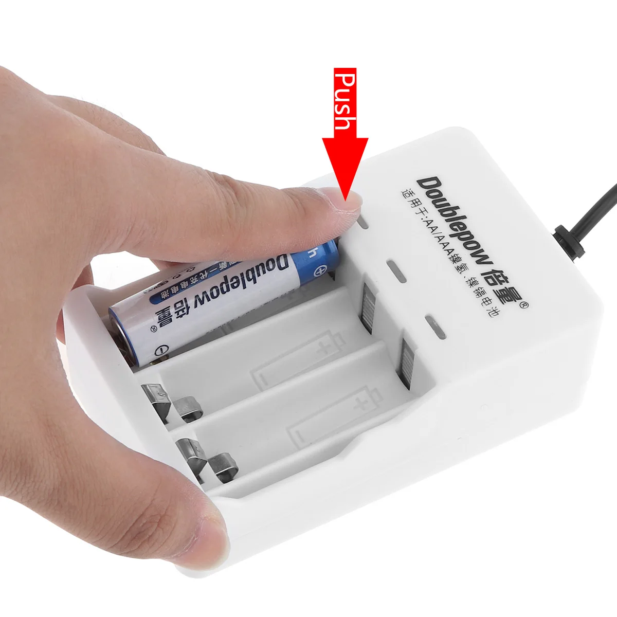 Doublepow 3 Slots Quick Intelligent USB Charger with LED Indicator for AA / AAA / Ni-MH / Ni-CD Battery