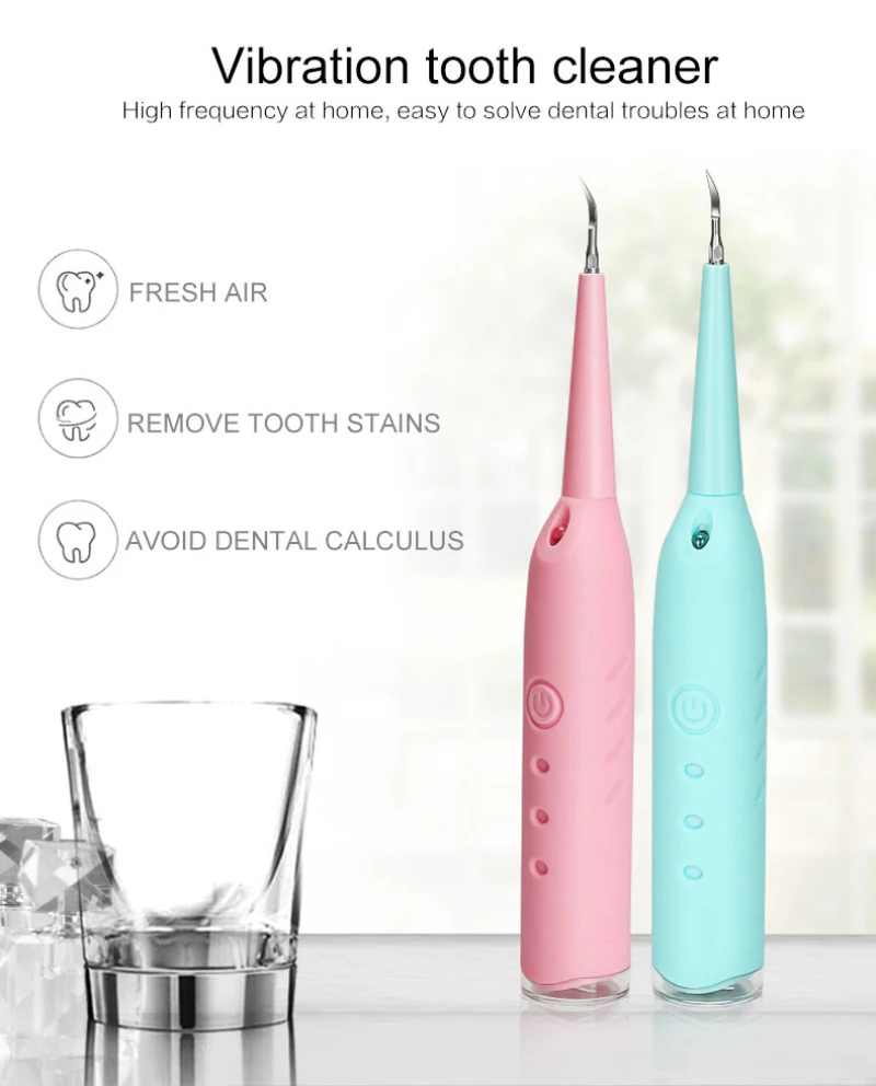 Portable Electric Sonic Dental Scaler Tooth Calculus Remover Tooth Stains Tartar Tool Dentist Blanqueador Dental Health Hygiene