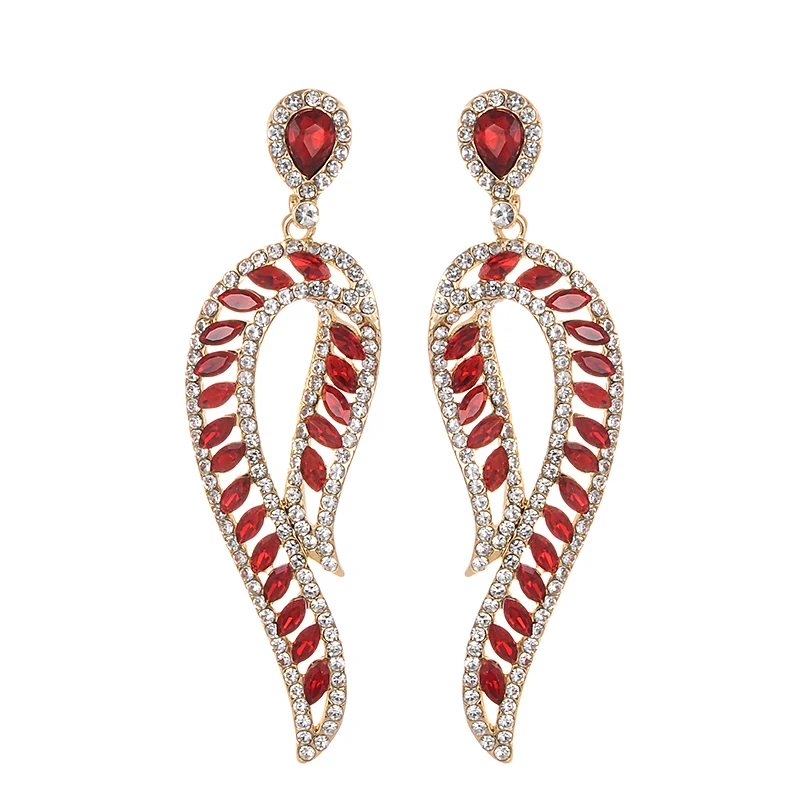 Zhini colorful Full Crystal Design Dangle Earrings for Women Baroque