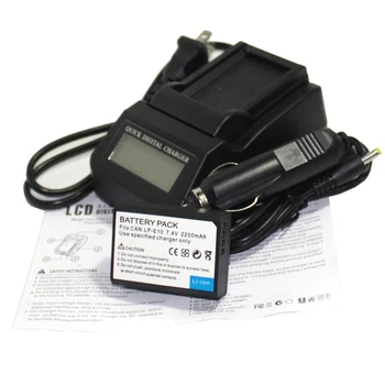 

2Pcs 7.4v 2200mAh Bateria LP-E10 Battery lp e10 LPE10 + LCD Fast Charger for Canon 1100D 1200D Rebel T3 T5 KISS X50 X70 Camera
