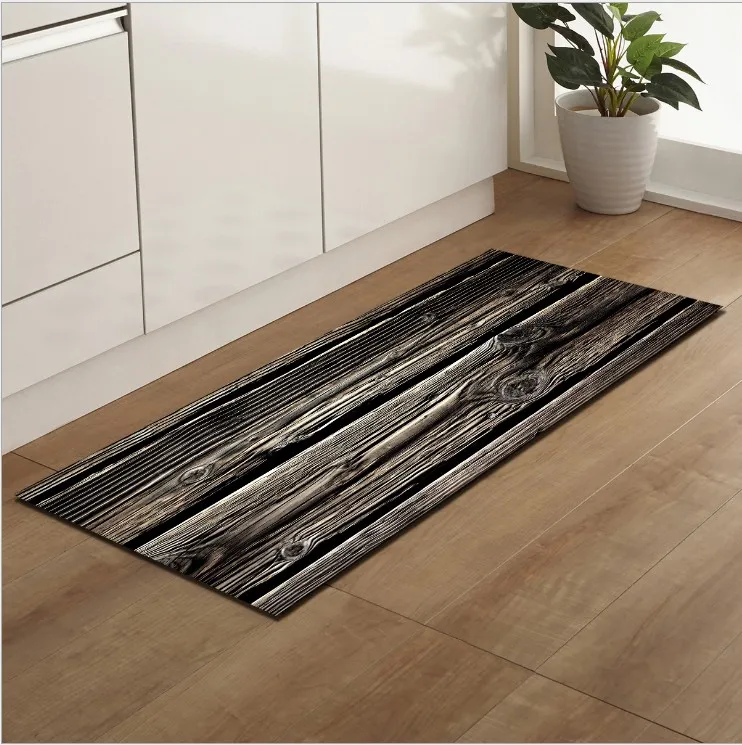  Wood Pattern Rectangle Corridor Mats Welcome Door Mat Living Room Rugs Anti-slip Kitchen Floor Mats