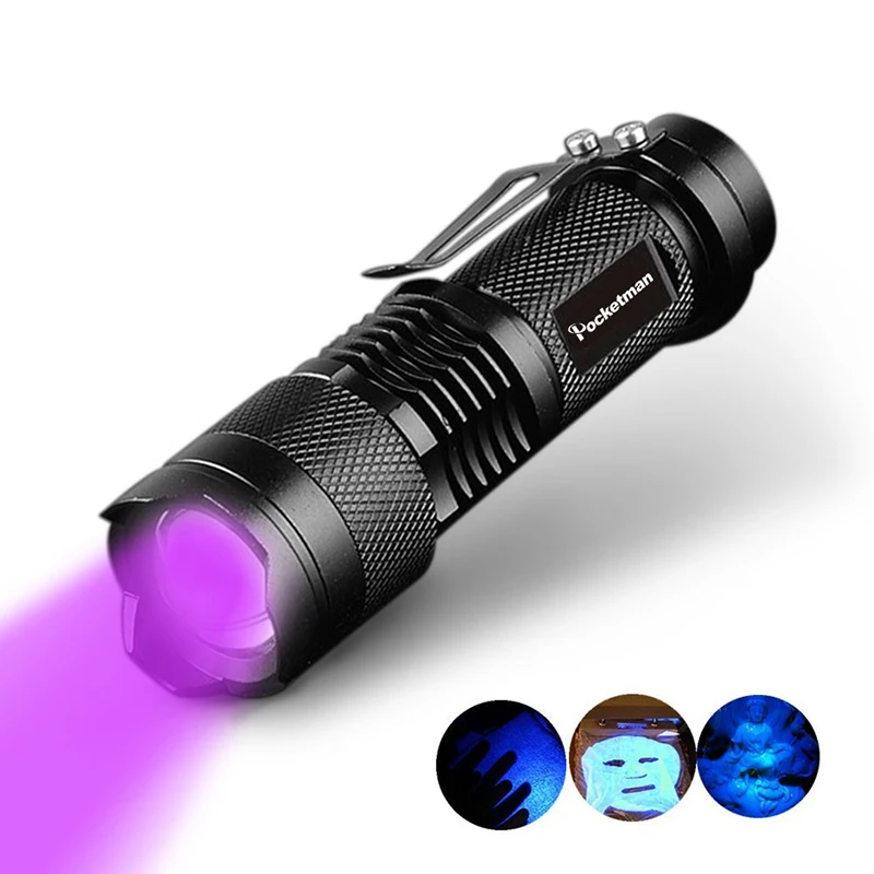  Ultraviolet flashlight Waterproof UV Light AA Battery For Money Detector Fluorescent Agent Checker UV Lamp (1)