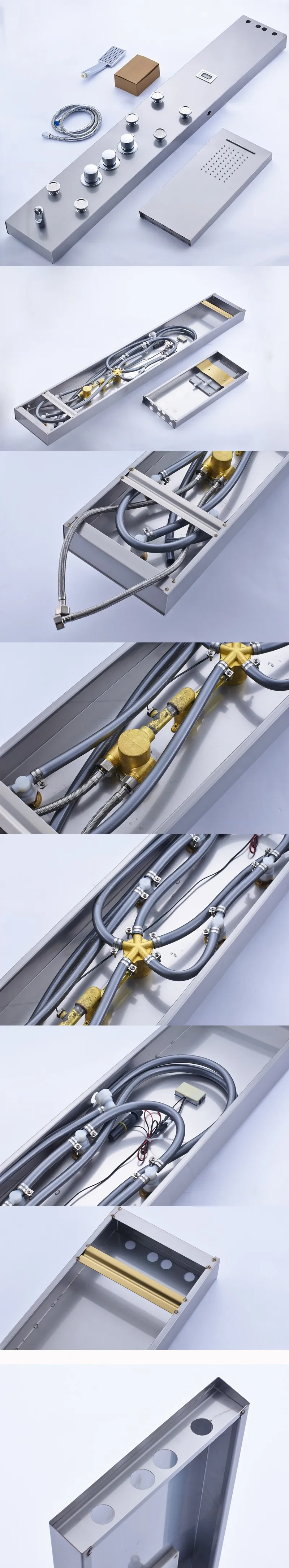 Термостатическая душевая панель кран массажная система для тела из нержавеющей стали душевая Колонка кран Цифровой температурный экран