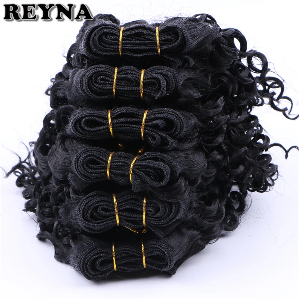 REYNA Kinky Curly синтетические волосы для женщин высокая температура волокно Ткань пучки волос 6 шт. 210 г 8 "дюймов химическое наращивание волос