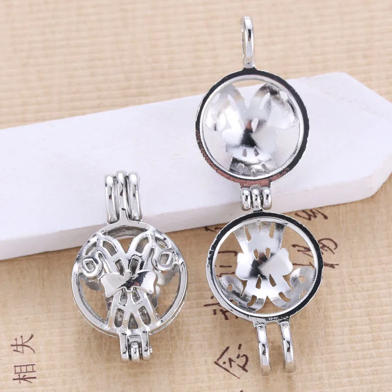 5pcs Bright Silver Umbrella Candy Pearl Cage Pendant Jewelry Aromatherapy Oil Diffuse Party Gift Making Necklace Oyster | Украшения и
