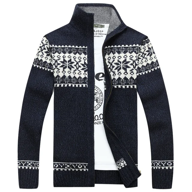 2018 new christmas sweater men winter pullover snowflake pattern sweater mens casual cardigan thickening wool jacket - Christmas Jacket 2018 new christmas sweater men winter pullover snowflake pattern sweater mens casual cardigan thickening wool jacket - Christmas Jacket