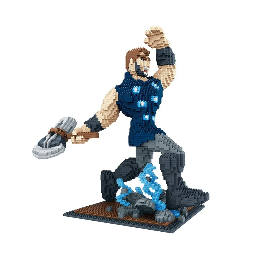 

Marvel Figure Thor Captain America Building Blocks Children Toys Educational Nano Diamond Model Bricks Kids Gifts