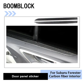 

2pcs Auto Black Carbon Fiber Door Panel Sticker Cover Strip For Subaru Forester 2018 2017-2013 Car Styling Interior Accessories