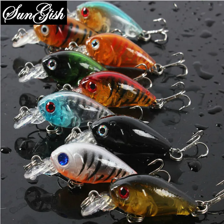 9 Colored Plastic Bait Fishing Lures Mini Mini Road sub-bait False Bait FA0071