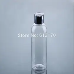 Бесплатная доставка 250 мл пустой Пресс Кепки бутылок серебряной крышкой Шампунь Clear бутылки лосьон косметический упаковки контейнеров