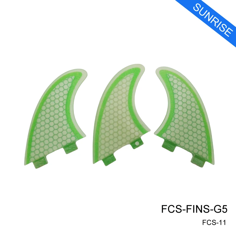 

Future G5 Fins SUP Light Green Honeycomb M Size Surfing Fins no logo and with logo