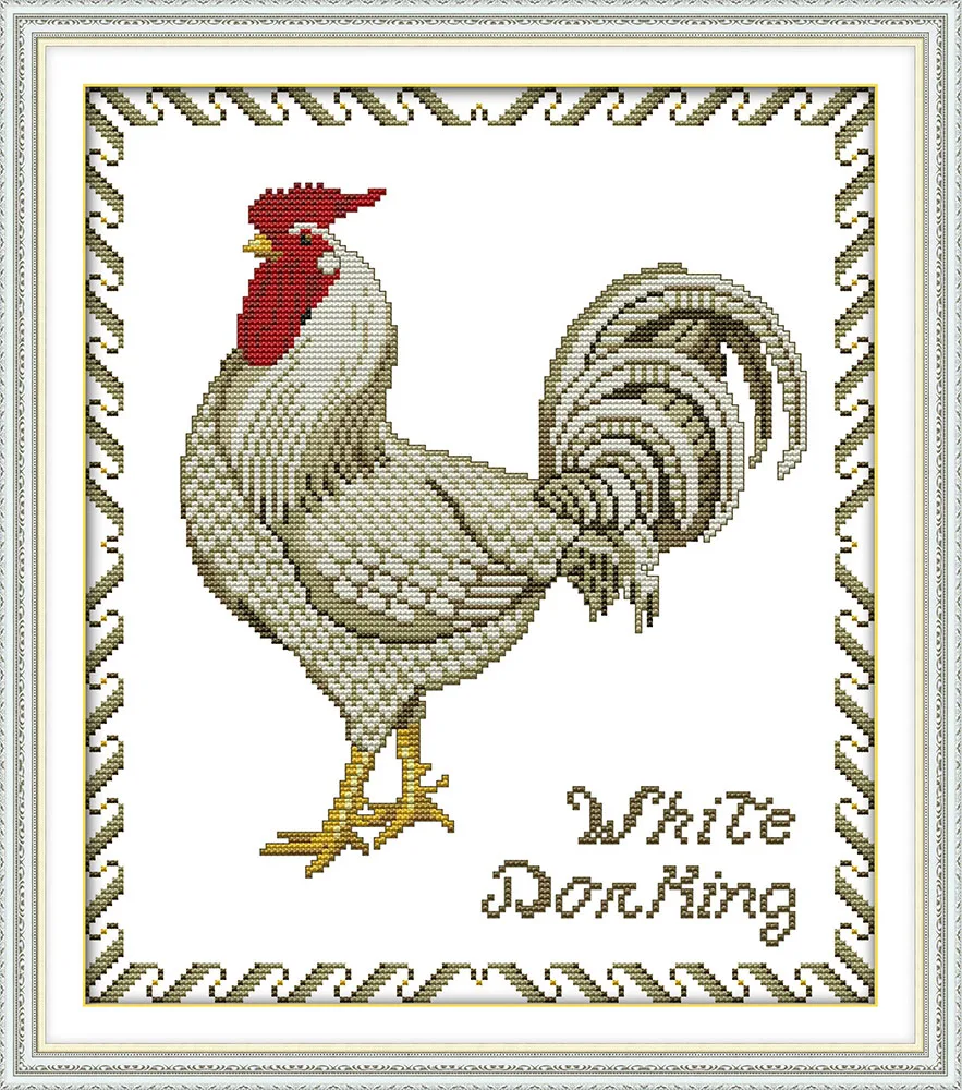 

The white cock , counted printed on fabric DMC 14CT 11CT Cross Stitch kits,embroidery needlework Sets, Home Decor