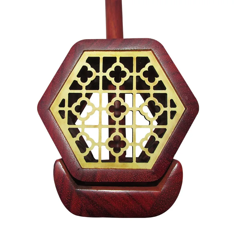 Professional 2 Strings Chinese Erhu Round Pole Hexagonal Shape Rosewood With Bow/Carrying Case/Rosin
