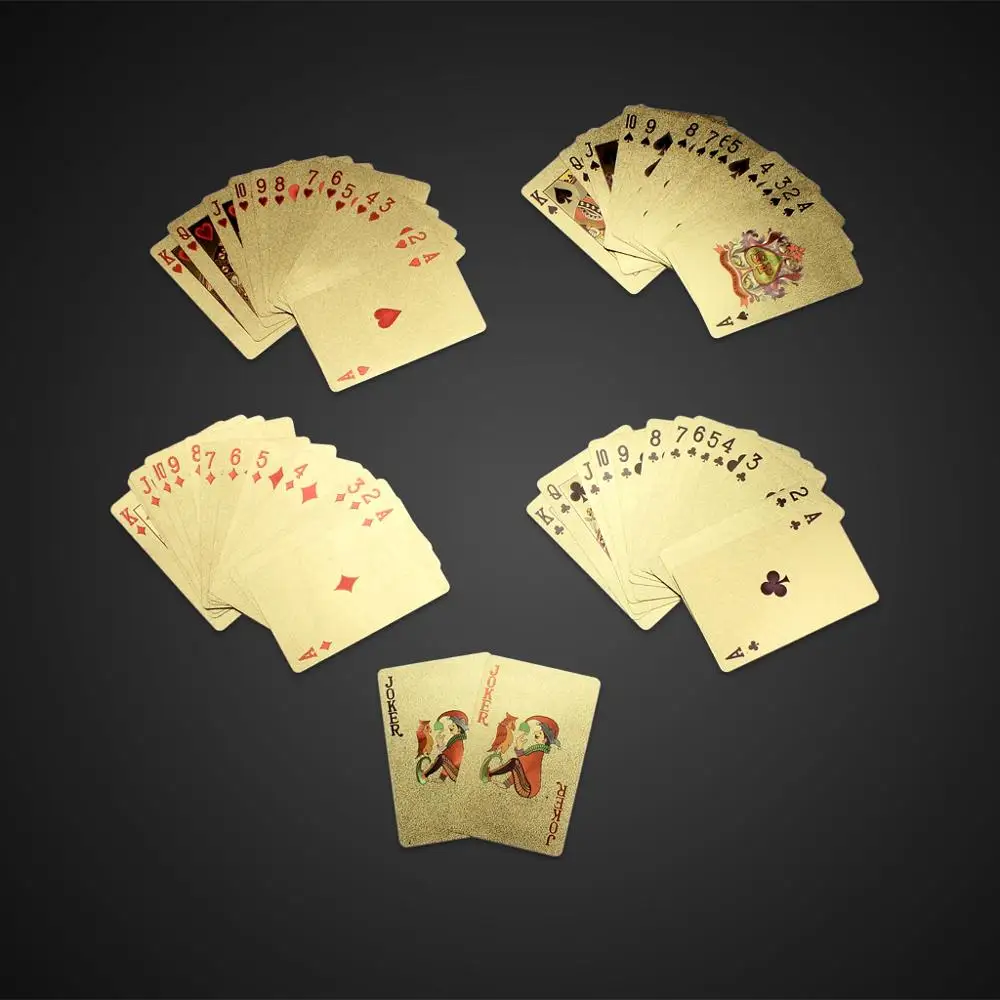 1 шт. игральные карты золото 24 к Karat Позолоченные фольги Покер игральные карты покер карты США кукольный коллекционный Открытый Кемпинг