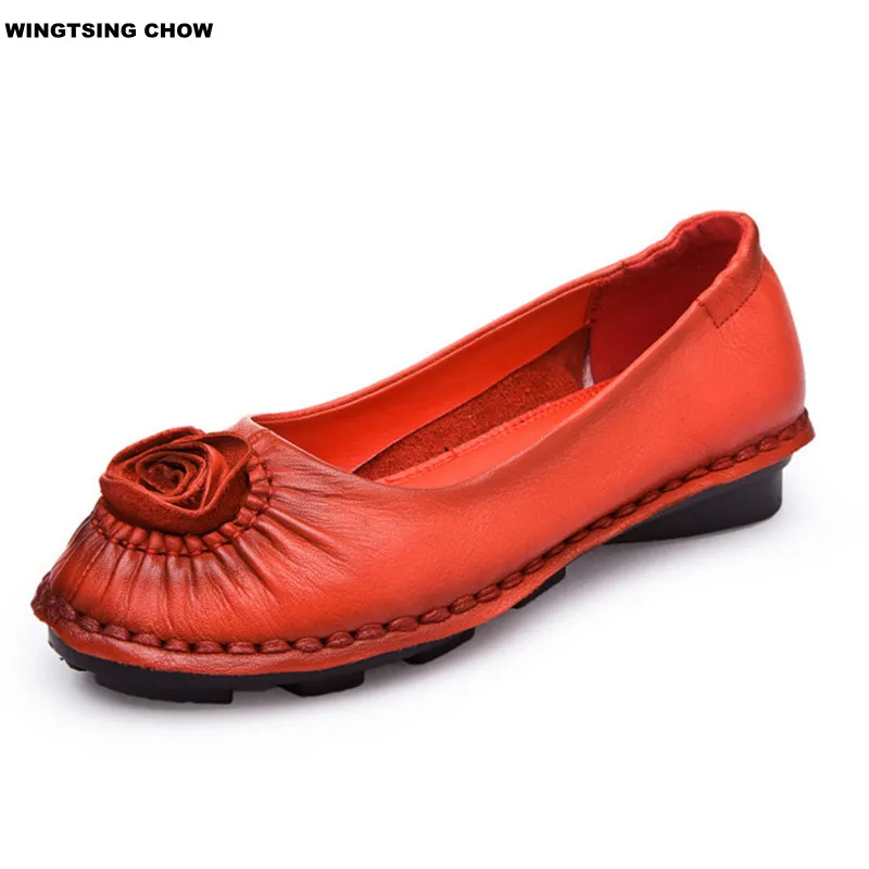 

2017 Spring Flower Soft Leather Shoes Woman Comfort Moccasins Loafers Women Shoes Fashion Flower Ladies Shoes