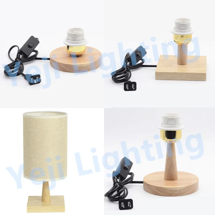 100 мм/120 мм деревянная основа с цоколем E27 патрон лампы с кнопкой включения/выключения набор кабелей деревянная настольная Светодиодная лампа для спальни
