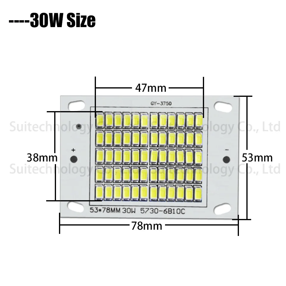 Светодиодный светильник SMD5730 10 Вт 20 Вт 30 Вт 50 Вт светодиодный источник освещения теплый белый чистый белый светодиодный печатная плата для DIY 10 20 30 50 Вт наружный прожектор