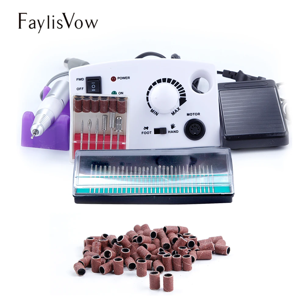 

30000RPM Nail Art Drill Apparatus Machine For Manicure Pedicure Pen Tool Milling Cutters 30pcs Nail Drill Bit 100pcs Sanding