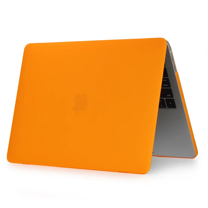 Powforward 2в1 крышка ноутбука прорезиненный чехол для Macbook Air Pro 1" 13" 1" retina Pro 13 15 Сенсорная панель Крышка+ крышка клавиатуры - Цвет: Matte orange