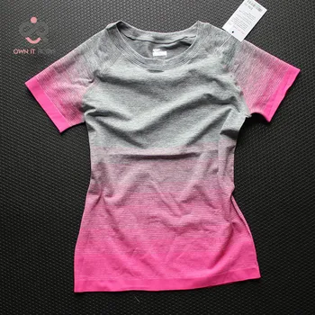 Gym Women s Sport Shirts Quick Dry Running T shirt Sleeve Fitness Clothes Tees Tops