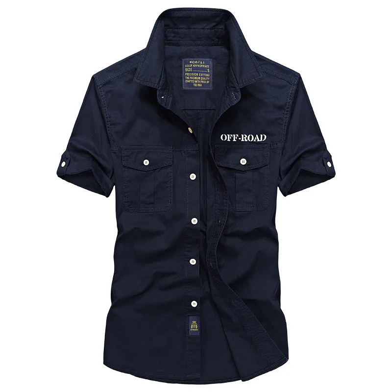 Summer Men's Short-sleeved Shirt Men's Field Men's Large Size Military Uniform Shirt Casual Shirt Short Sleeve Plus Size 4XL1751