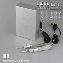 Super Bright 9600lm H1 White 6000K Car LED Headlight Conversion Kit 80W DRL Bulb Foglight Copper Heat Dissipation Belt