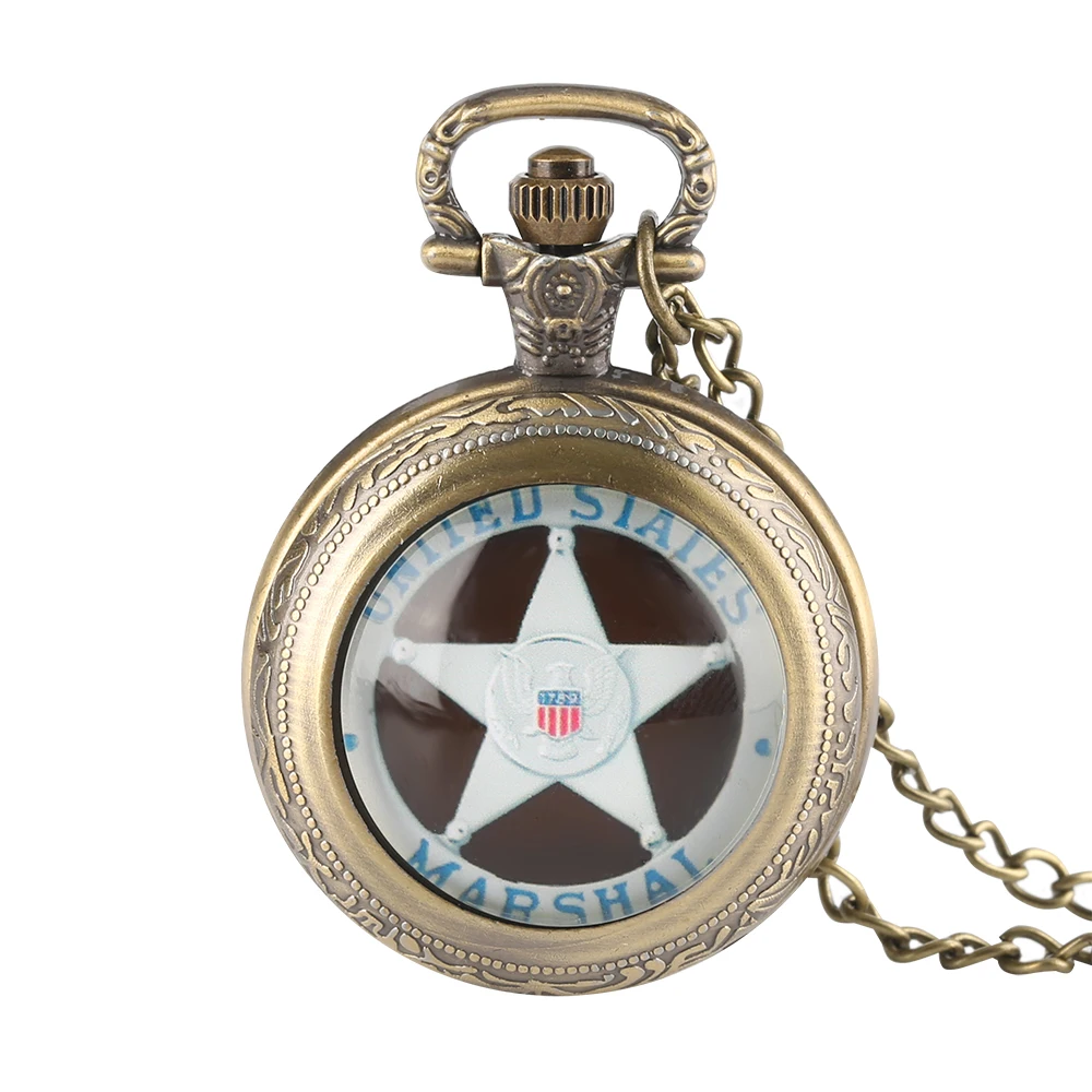 

Women Men Necklace Pocket Watch United States Modern Rotatable Case Pendant Fashion Necklace Cool 1789 Marshal Christmas Gifts