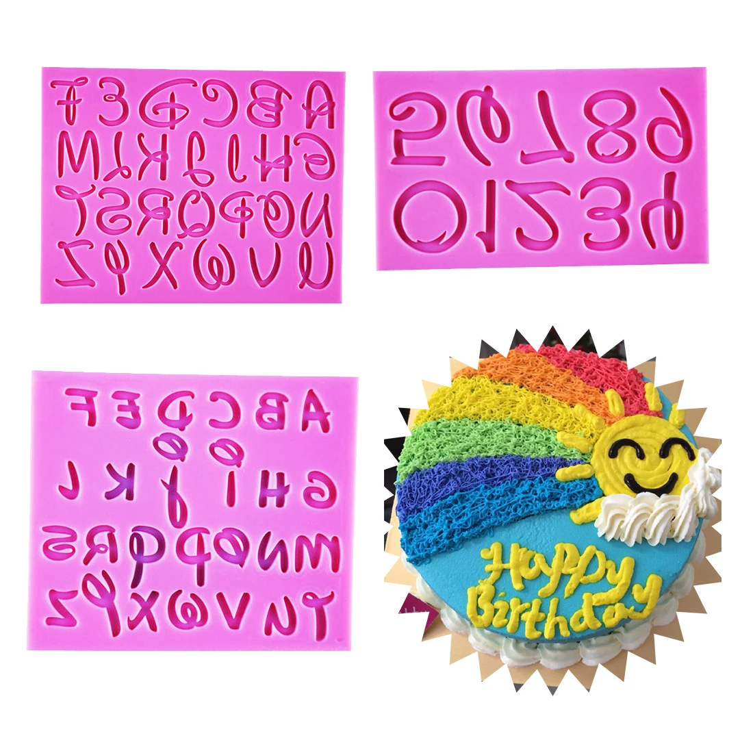 Fondant Molds 1PC Silicone Cake Mold Letter Alphabet Number Shape