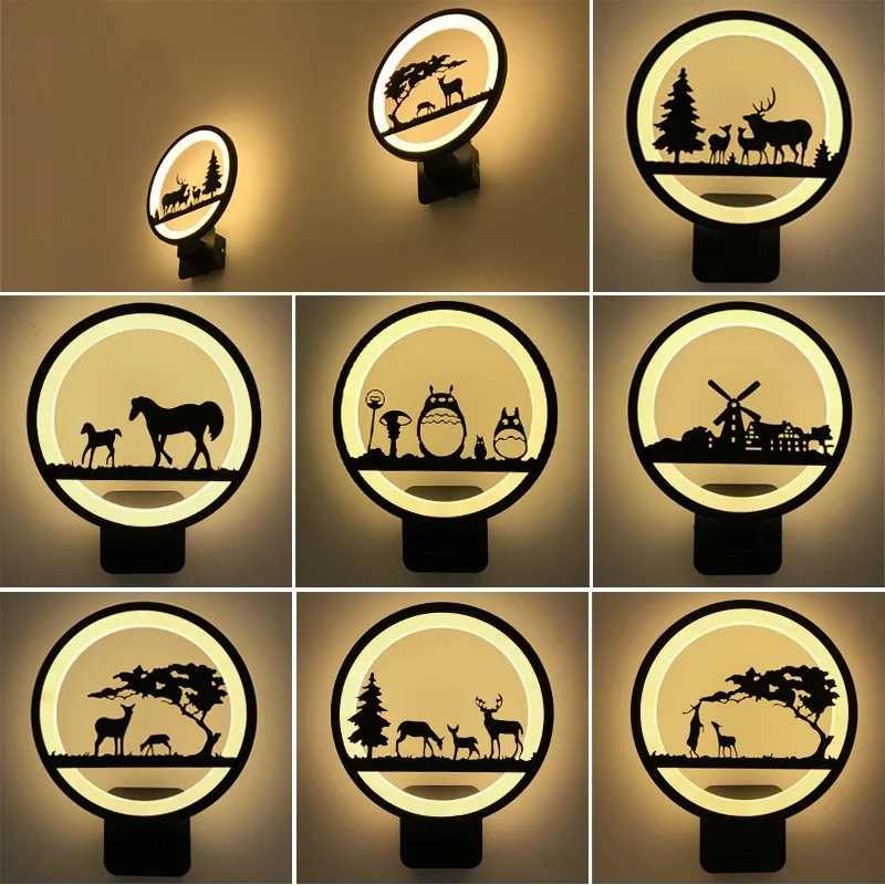 

Post-modern Concise LED Wall Light Living Room Bedroom Study Aluminum Individuality Zoo Aisle Bar Decoration Lamp Free Shipping