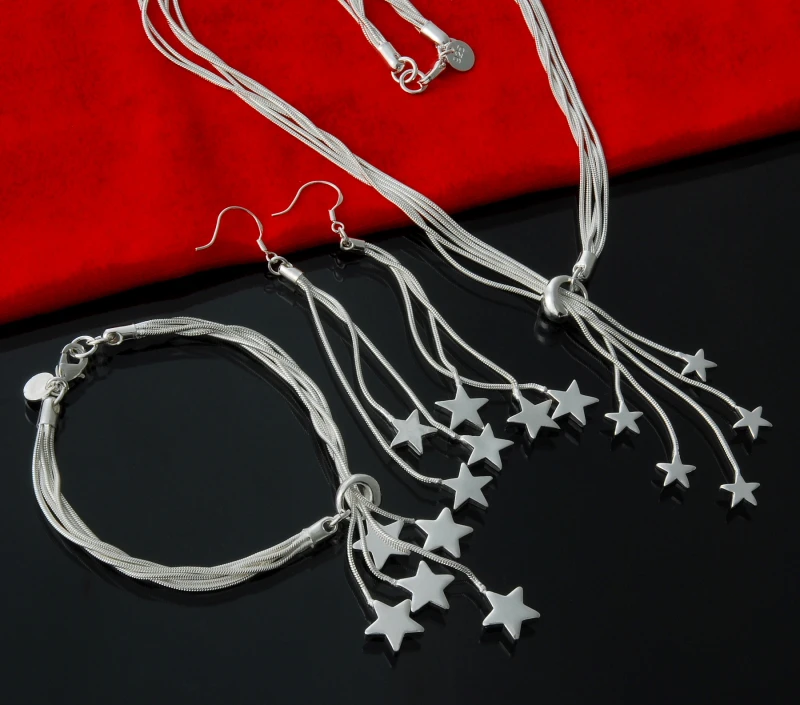 

Big Sale Women's Jewelry Polished Finished Bracelets Q-shape Necklaces Drop Earrings Silver Plated Beads African Jewelry Sets