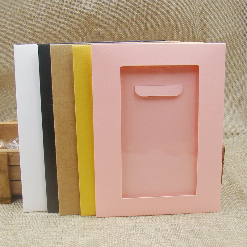 20 шт. розовый/белый/черный/kraft/бежевый/желтый цвет мешок конфет бумажная коробка картонная упаковка ювелирных изделий сумки для