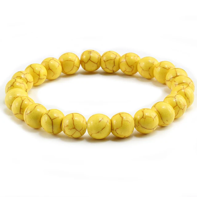 Trendy Yellow Natural Stone Beads Charm Bracelets & Bangles for Women Round Bead Trendy Yellow Natural Stone Beads Charm Bracelets & Bangles for Women Round Bead