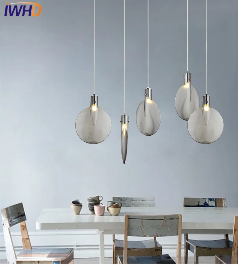 Iwhd Цвет Творческий Настольный теннис Bat Droplight современный LED подвесные светильники для Обеденная подвесной светильник дома Освещение