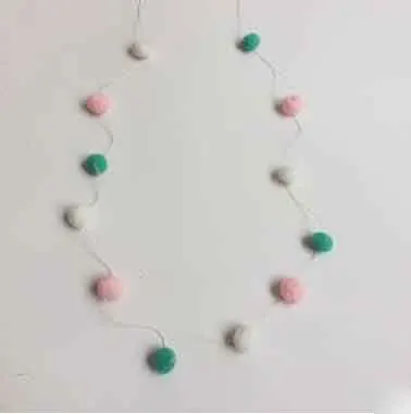 2 м фетровые шерстяные шары настенный реквизит-украшение DIY Ручная работа безделушка Ловец снов колокольчики для детской комнаты мороженое гирлянда - Цвет: white pink green