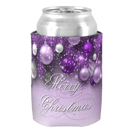 

Christmas Holiday Ornaments - Purples Can Cooler Kids Favors Xmas Gift Home Supplies Beverage Insulator Beer Holders for Couple