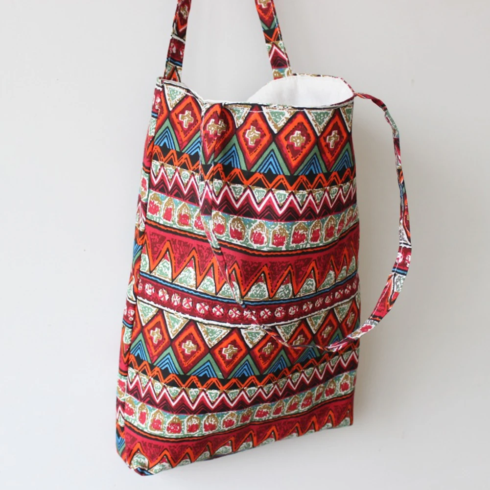 

Floral Printed Casual Tote Large Capacity Female Handbags Single Shoulder Shopping Bags Daily Use Women Canvas Beach Bag
