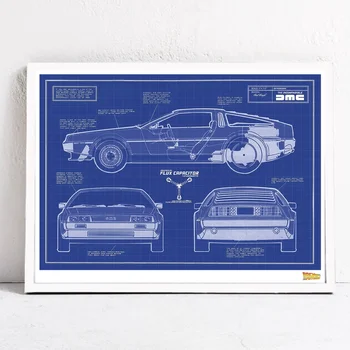 

Back To The Future DeLorean Blueprint 60x45cm