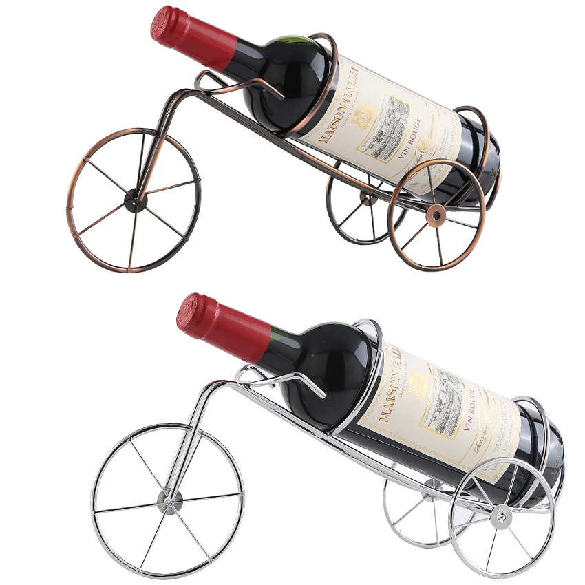 Stylish wrought iron wine rack whisky wine bottle holder stand,Retro