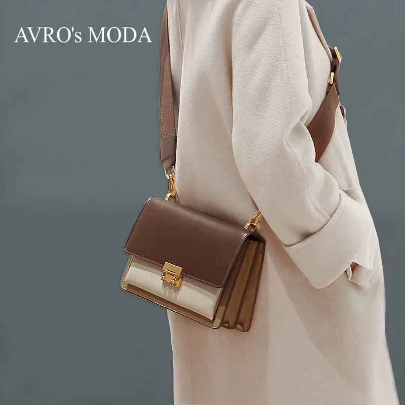 Сумка на плечо AVRO's MODA женская из натуральной кожи роскошный саквояж кросс боди
