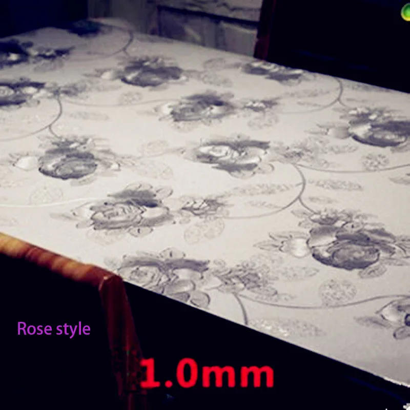 ПВХ водонепроницаемая скатерть с рисунком кухонного стола, масляная ткань, мягкая стеклянная скатерть 1,0 мм - Цвет: Фиолетовый