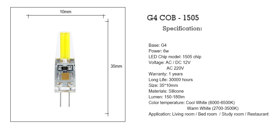 KARWEN затемненный COB G4 G9 E14 Лампа AC/DC 12 В 220 В светодиодный светильник 6 Вт 9 Вт 360 Угол луча заменить галогенные лампы люстра огни 6 шт./лот