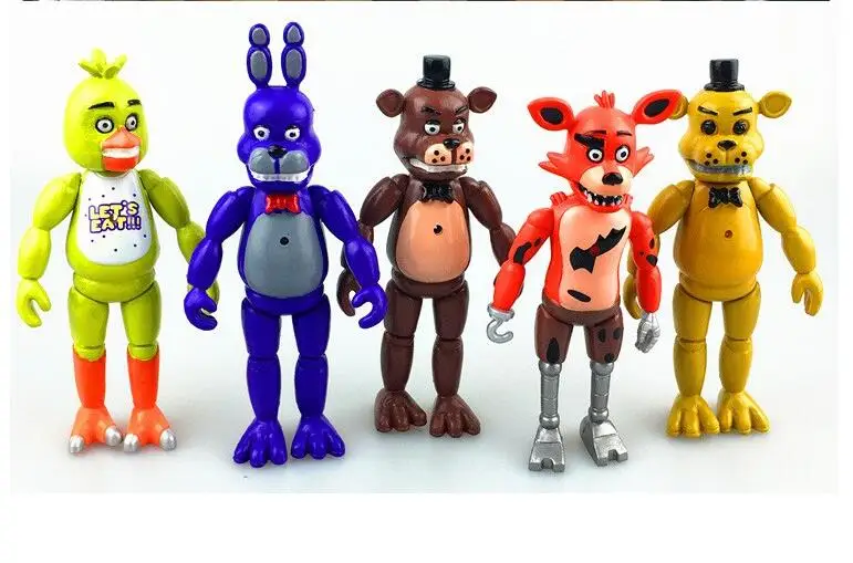 Five Nights At Freddy's FNAF 5 дюймов ПВХ фигурку игрушки Foxy золото Фредди Чика с 2 цвета