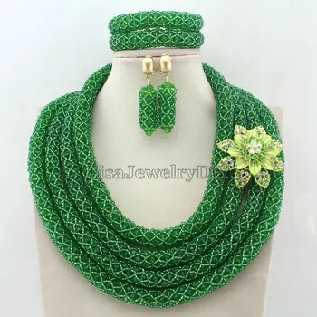 

Splendid Statement Necklace African Beads Jewelry Sets Nigerian Wedding Crystal Jewelry Set Womens Jewellery Set HD7365