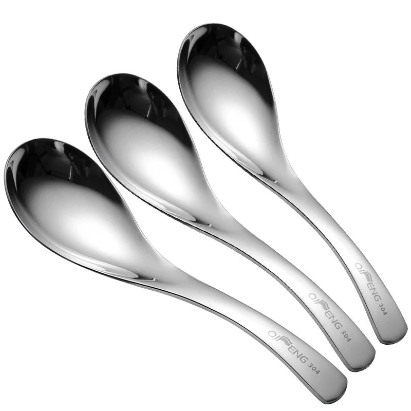 Korean 304 stainless steel children's spoonful of cute short handled